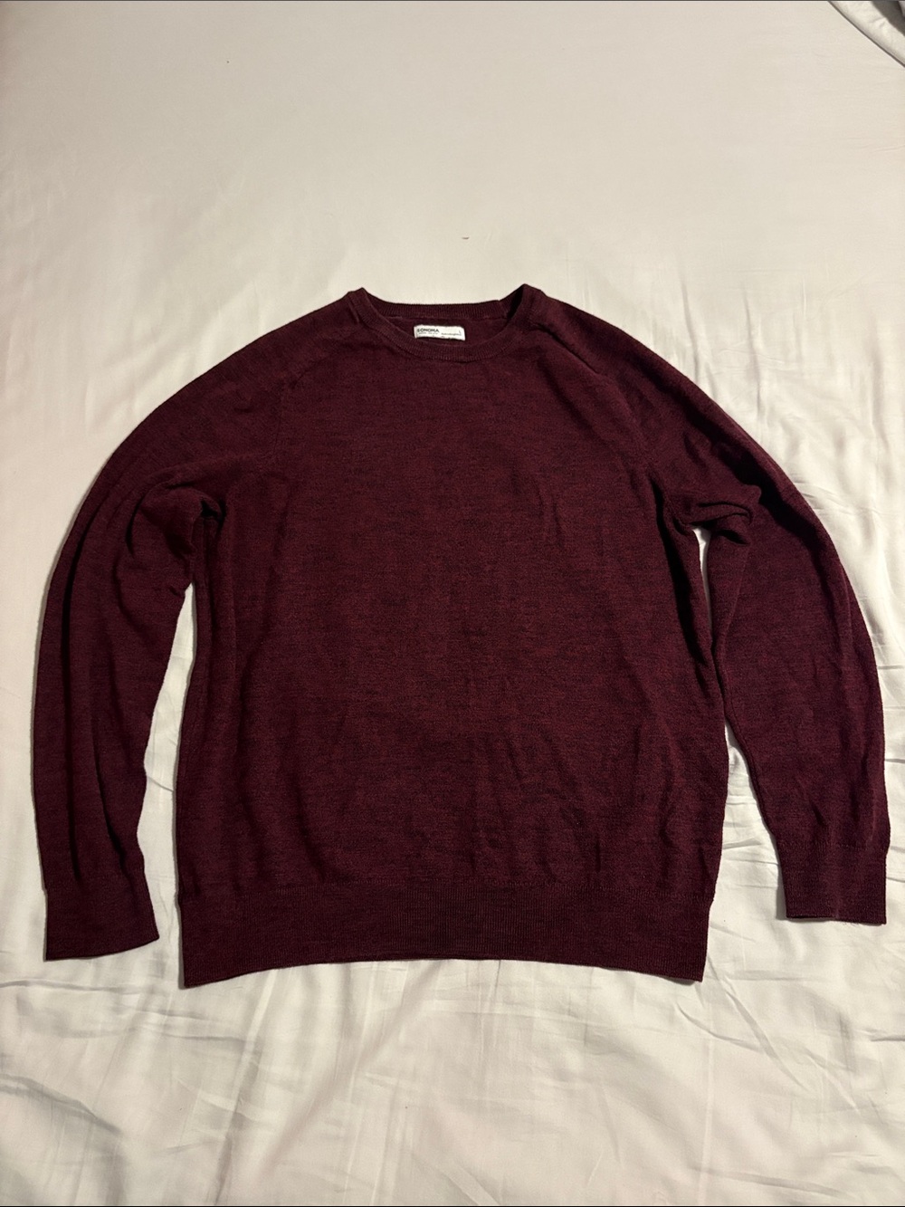Sonoma Goods for Life Mens L Burgundy Wine Crewneck Sweater Pullover Knit